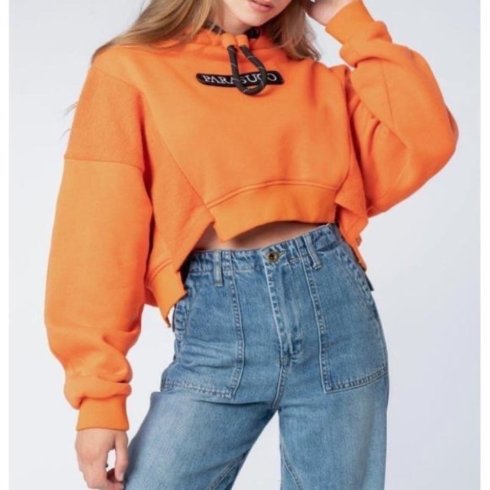 Parasuco Orange Cropped Hoodie